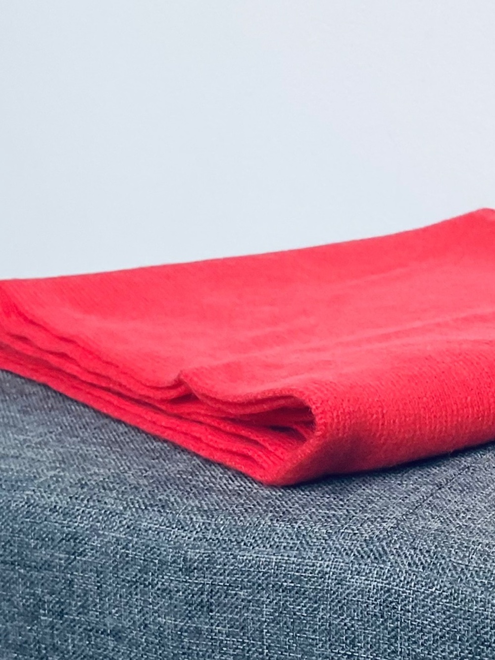 RARE DG2 Diane Gilman 100% Cashmere Scarf No Fringe Orange Coral NWT